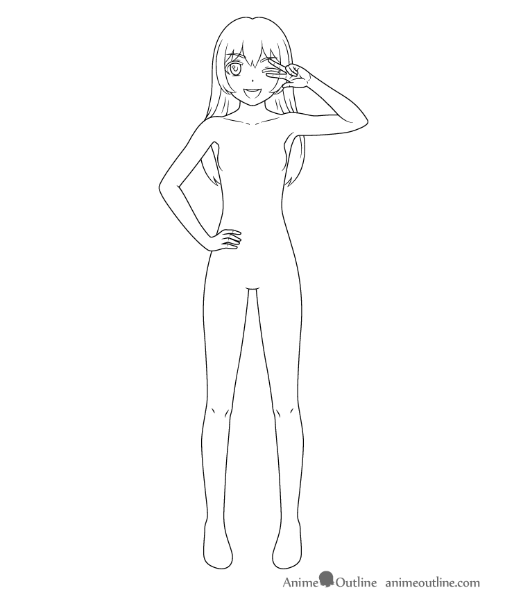 Anime pop star girl hair drawing