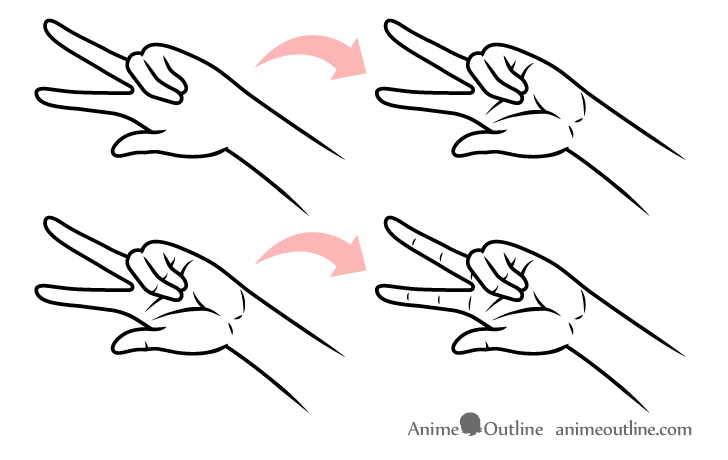 Peace sign hand drawing