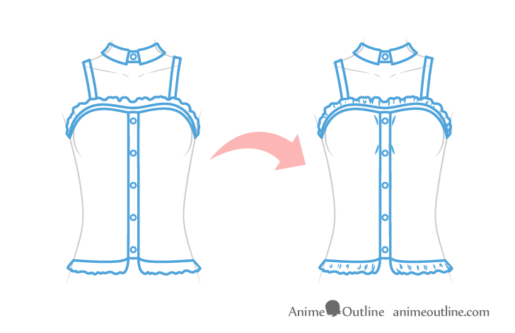 Anime pop star blouse drawing