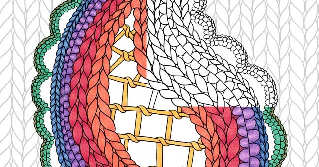 Drawings of Knitting Coloring Book