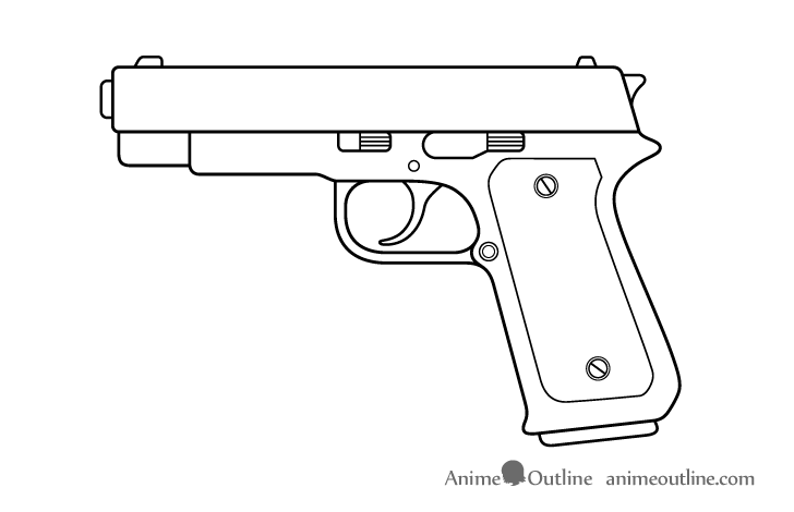 Gun slide lock drawing