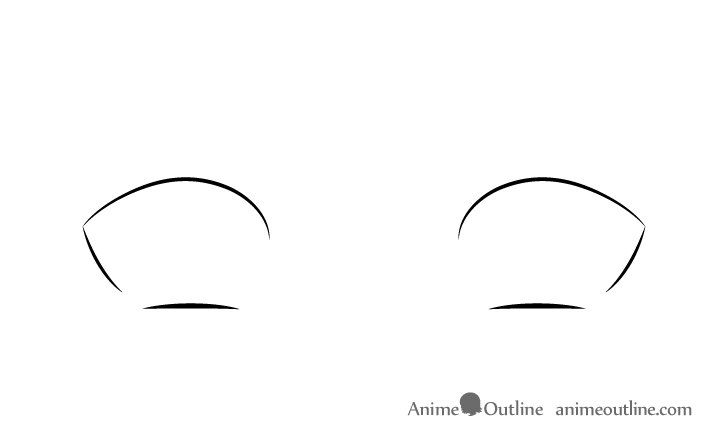 Cold anime eyes shape drawing