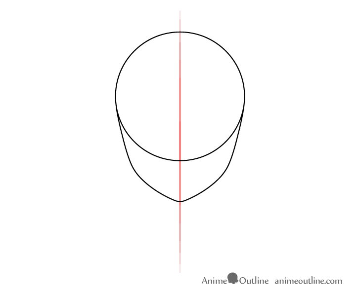 Anime woman head drawing structure