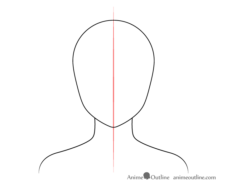 Anime woman shoulders drawing