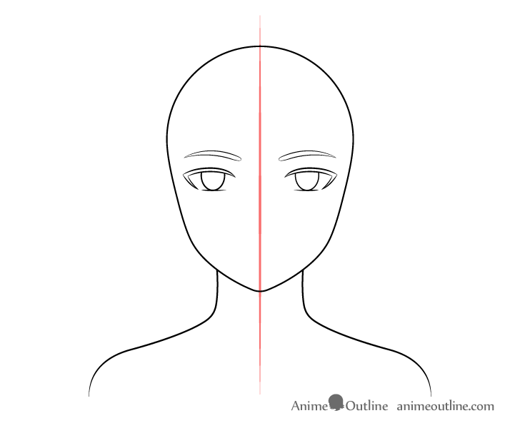 Anime woman eyebrows drawing