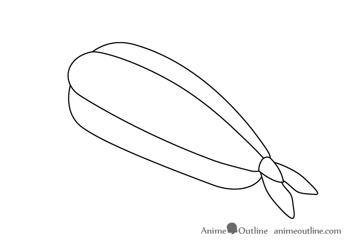 Sushi ebi nigiri outline drawing 