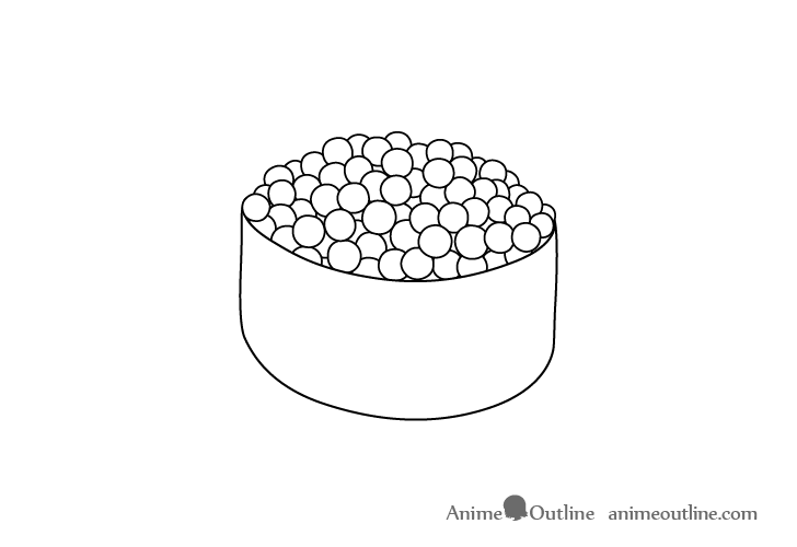 Sushi ikura nigiri line drawing