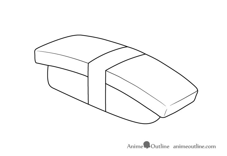 Sushi tamago nigiri outline drawing