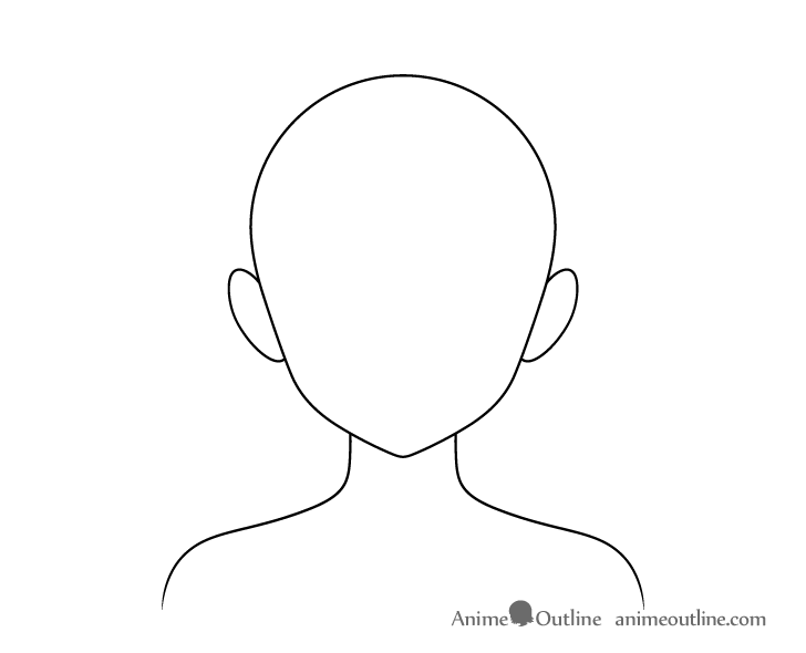 Long anime hair head drawing