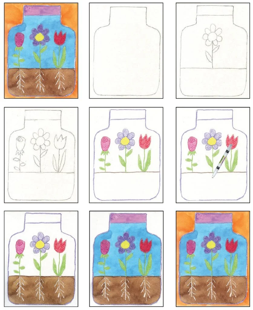 Terrarium Template page, available as a printable.