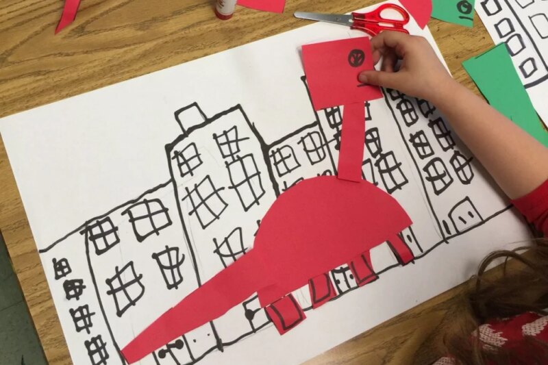 If the Dinosaurs Came Back Art Lesson Activity for Elementary Kids