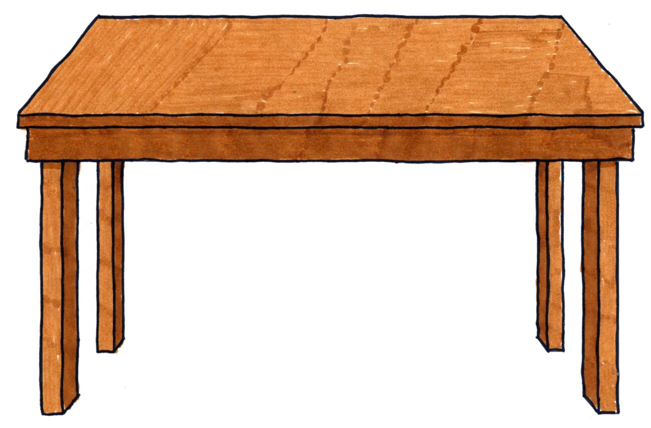 Easy How to Draw a Wooden Table for Kids