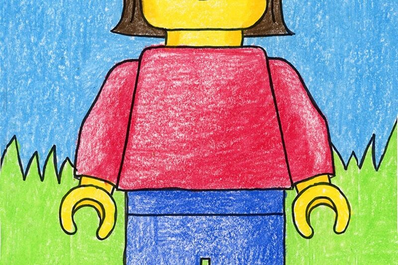 Easy How to Draw a Lego Self Portrait Tutorial Video & Color Page