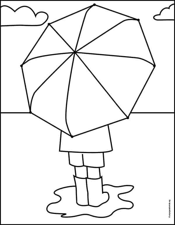 Umbrella Coloring page, available as a printable.