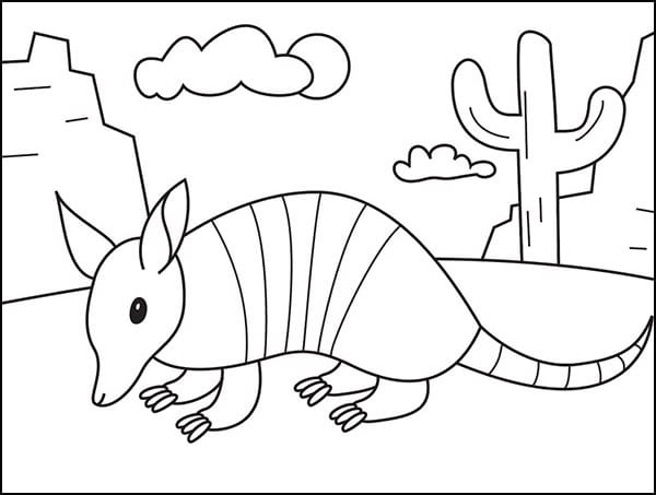 Armadillo Coloring page, available as a printable.