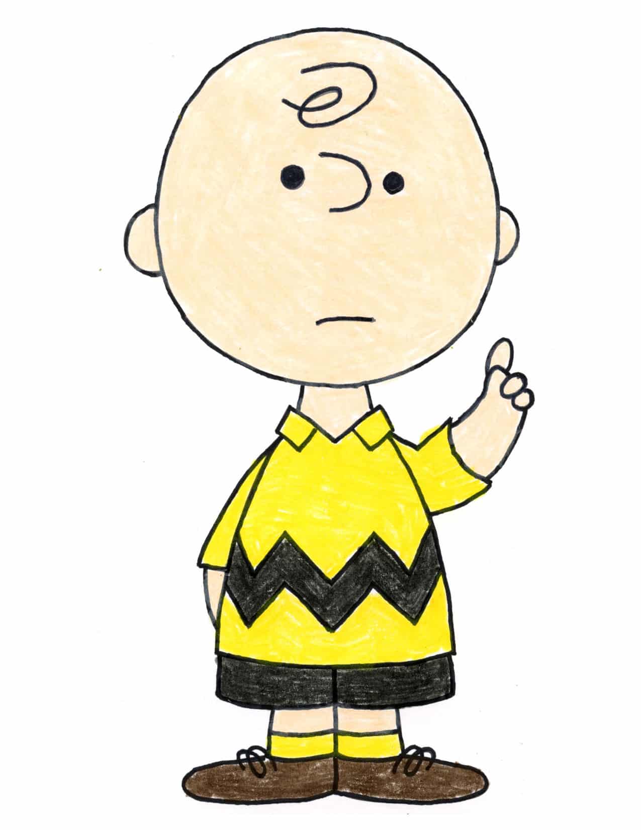 How to Draw Charlie Brown Step-by-Step: Easy Peanuts Cartoon Character