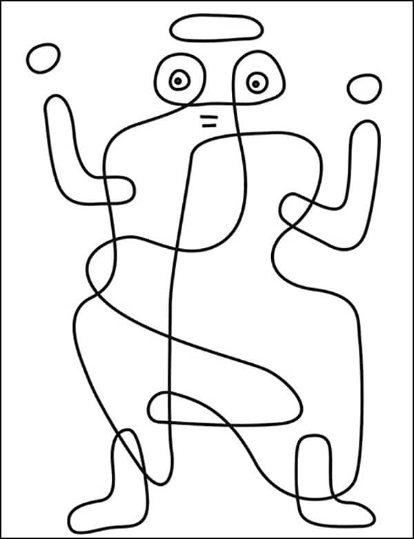 Paul Klee Inspired Coloring page, available as a free printable.