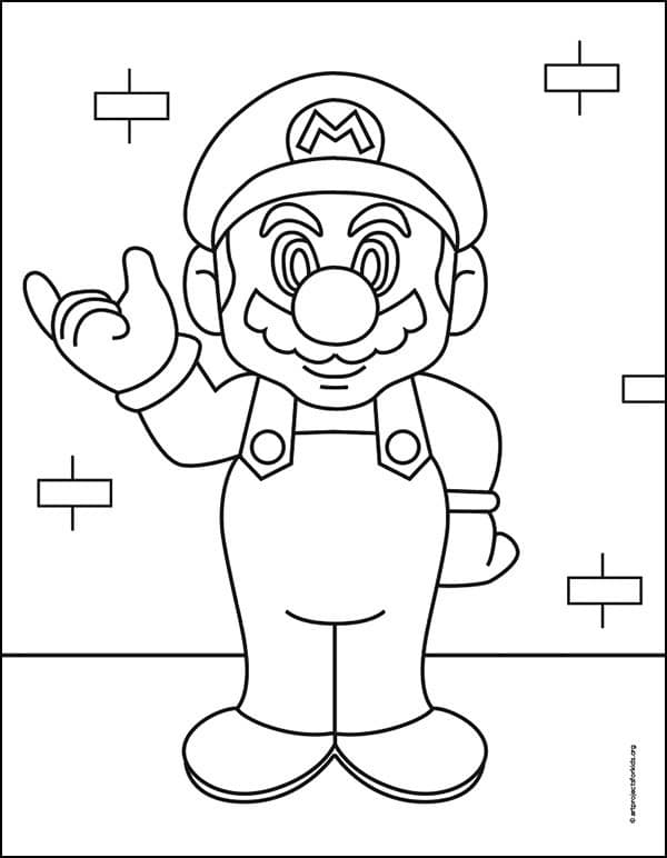 Mario Coloring Page, also available as a printable.