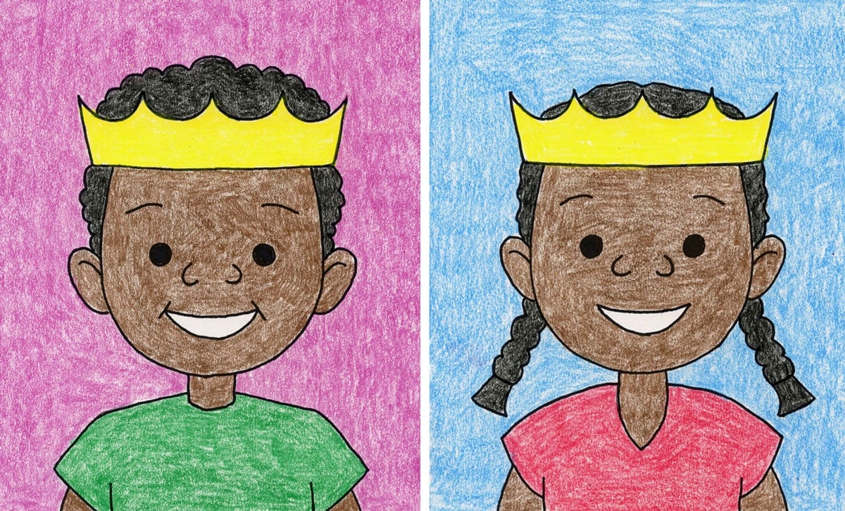 Easy How to Draw a Self Portrait Tutorial like a King or Queen
