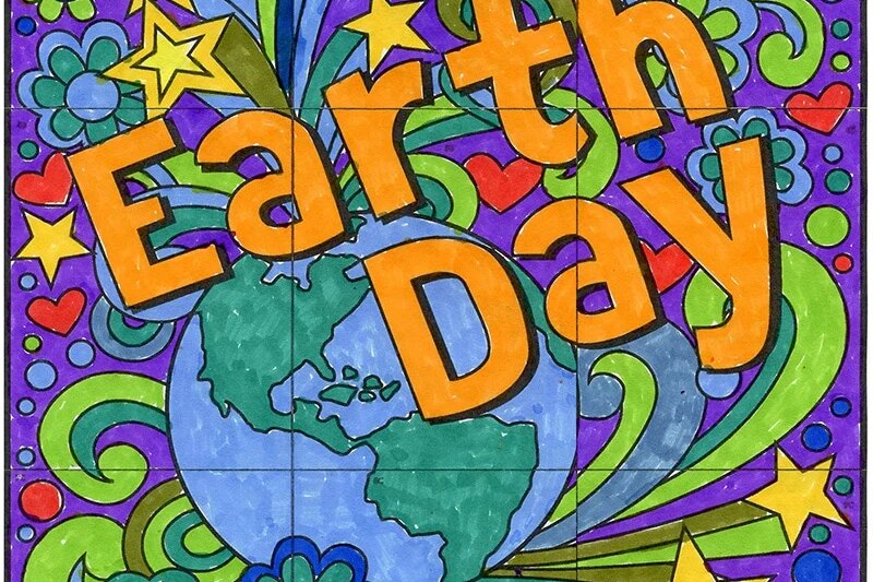 Easy Earth Day Art Activity and Earth Day Coloring Page