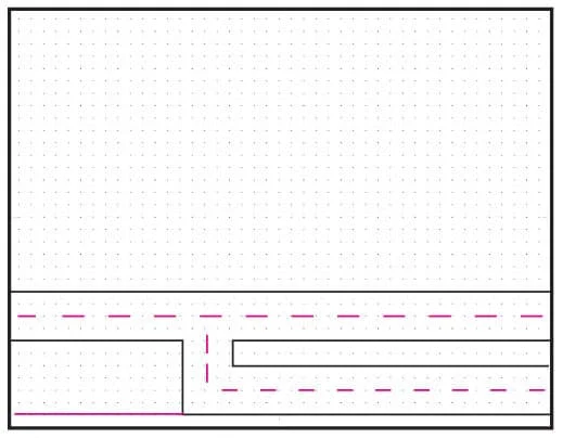 Step 2 add dashed road lines on dot grid to draw like artist Stephen Wiltshire.