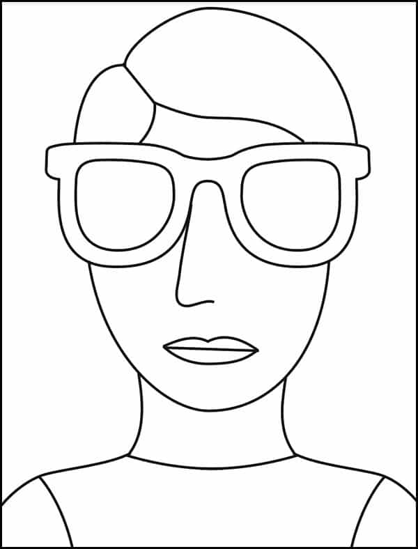 Sunglasses Coloring page, available as a printable.