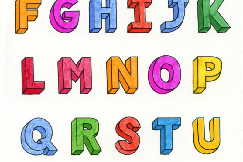 How to Draw 3D Letters: Alphabet Drawing Lesson