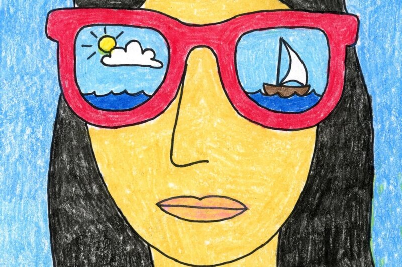 Sunglasses Self Portrait Art Project: Easy Lesson for Kids